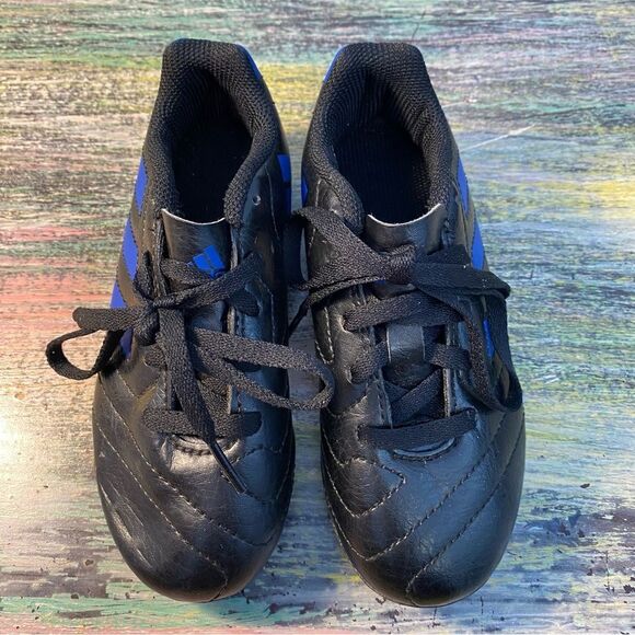 Adidas Black and Blue Cleats with Classic Design - Picture 1 of 6